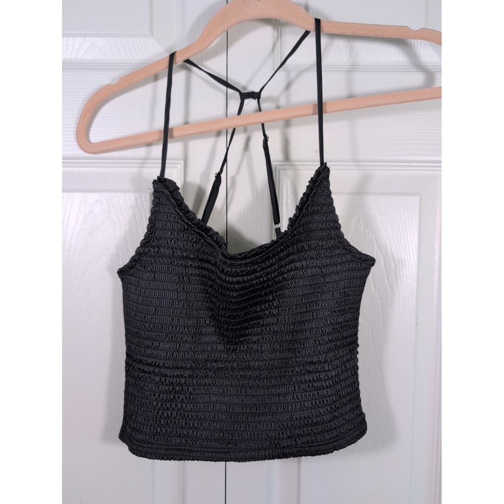 Intimately Free People FP blue smocked spaghetti strap crop top Small Petite